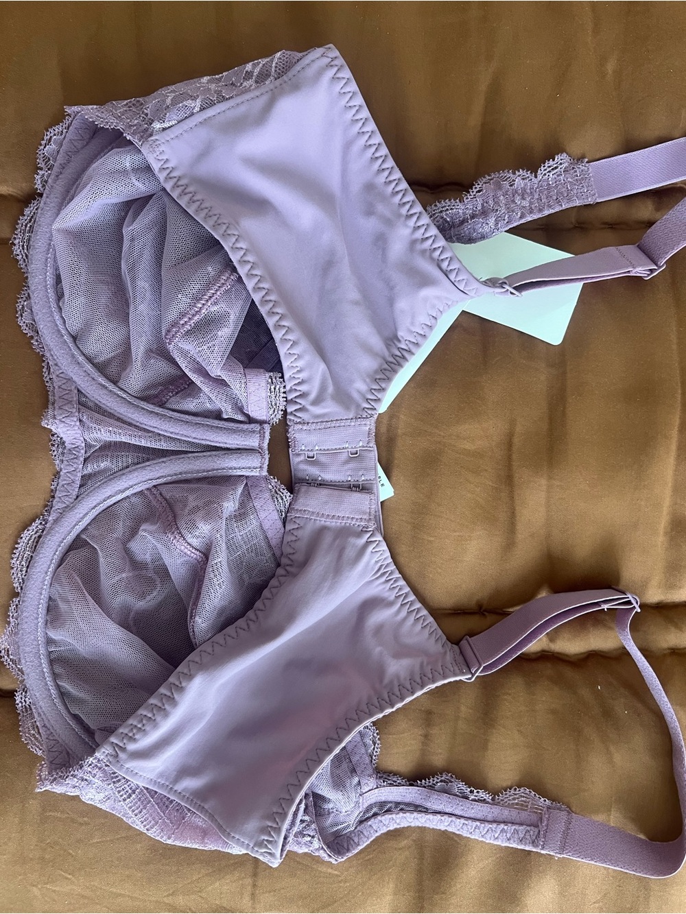 Simone Perele Unlined Lace Full Cup Bra - Lavender 34F - Picture 3 of 3